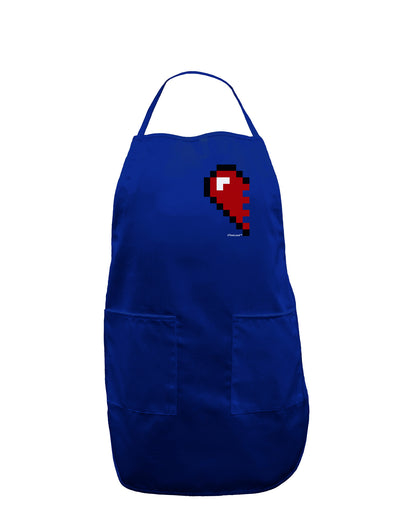 Couples Pixel Heart Design - Left Dark Adult Apron by TooLoud-Bib Apron-TooLoud-Royal Blue-One-Size-Davson Sales