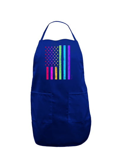 American Pride - Rainbow Flag Dark Adult Apron-Bib Apron-TooLoud-Royal Blue-One-Size-Davson Sales