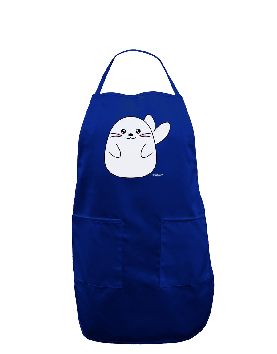 Cute Seal Dark Adult Apron by TooLoud-Bib Apron-TooLoud-Black-One-Size-Davson Sales