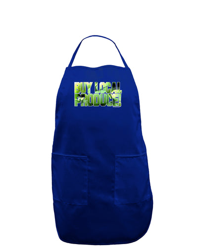 Buy Local - Green Tomatoes Text Dark Adult Apron-Bib Apron-TooLoud-Royal Blue-One-Size-Davson Sales