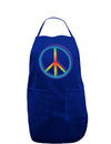 Rainbow Peace Dark Adult Apron-Bib Apron-TooLoud-Royal Blue-One-Size-Davson Sales