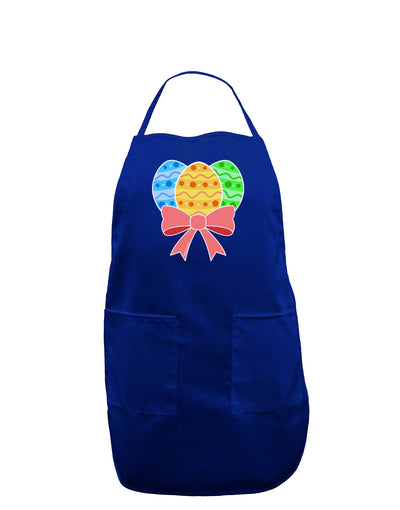 Easter Eggs With Bow Dark Adult Apron by TooLoud-Bib Apron-TooLoud-Royal Blue-One-Size-Davson Sales