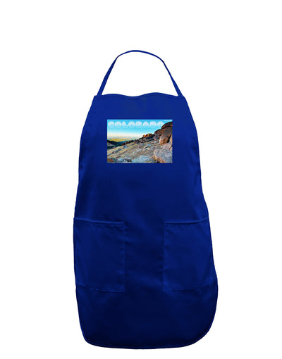 CO Rockies View with Text Dark Adult Apron-Bib Apron-TooLoud-Royal Blue-One-Size-Davson Sales