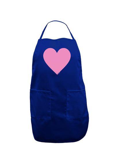 Big Pink Heart Valentine's Day Dark Adult Apron-Bib Apron-TooLoud-Royal Blue-One-Size-Davson Sales