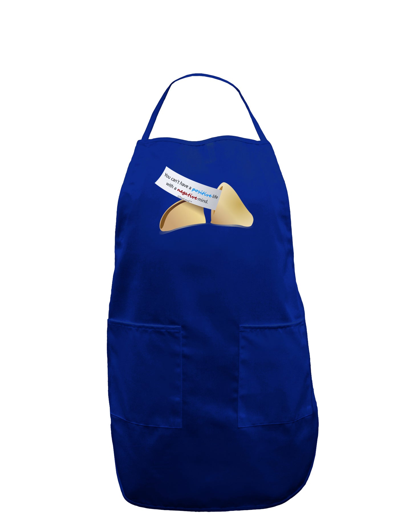 Positive Life - Fortune Cookie Dark Adult Apron-Bib Apron-TooLoud-Royal Blue-One-Size-Davson Sales