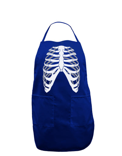 Human Skeleton Bones Ribcage Inverted Dark Adult Apron-Bib Apron-TooLoud-Royal Blue-One-Size-Davson Sales