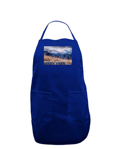 Pikes Peak CO Mountains Text Dark Adult Apron by TooLoud-Bib Apron-TooLoud-Royal Blue-One-Size-Davson Sales