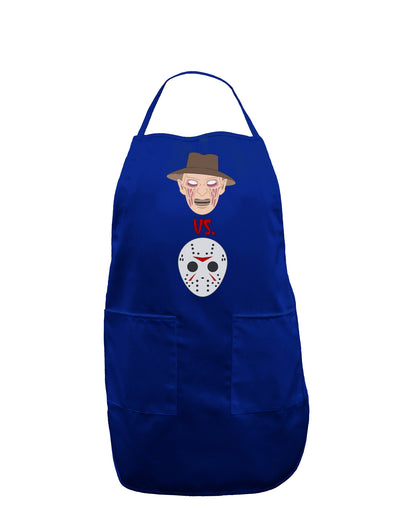 Scary Face Versus Scary Face - Halloween Dark Adult Apron-Bib Apron-TooLoud-Royal Blue-One-Size-Davson Sales