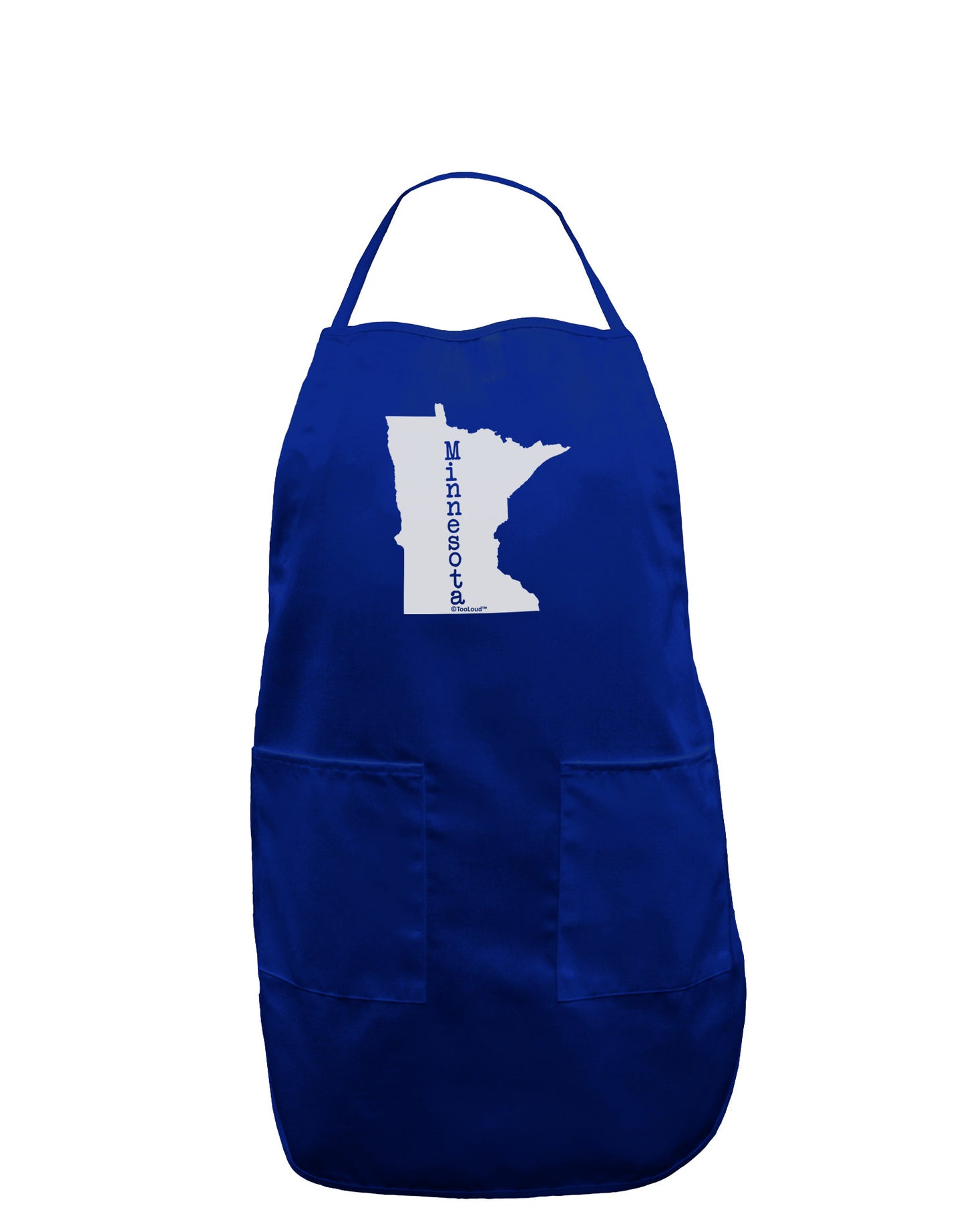 Minnesota - United States Shape Dark Adult Apron-Bib Apron-TooLoud-Royal Blue-One-Size-Davson Sales