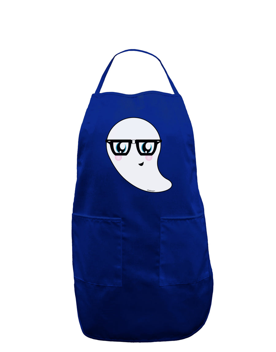 Cute Nerd Ghost Halloween Dark Adult Apron-Bib Apron-TooLoud-Black-One-Size-Davson Sales