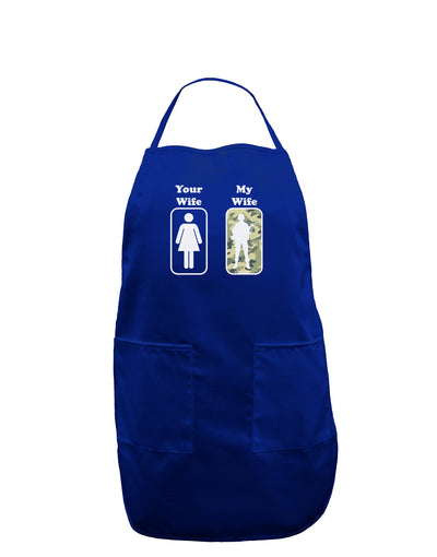 TooLoud Your Wife My Wife Military Dark Adult Apron-Bib Apron-TooLoud-Royal Blue-One-Size-Davson Sales