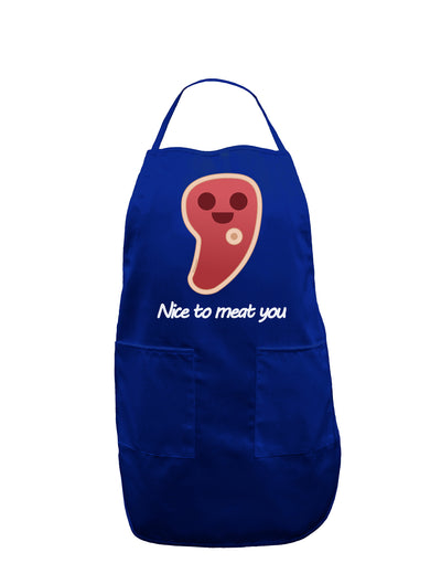 Steak - Nice to Meat You Dark Adult Apron-Bib Apron-TooLoud-Royal Blue-One-Size-Davson Sales