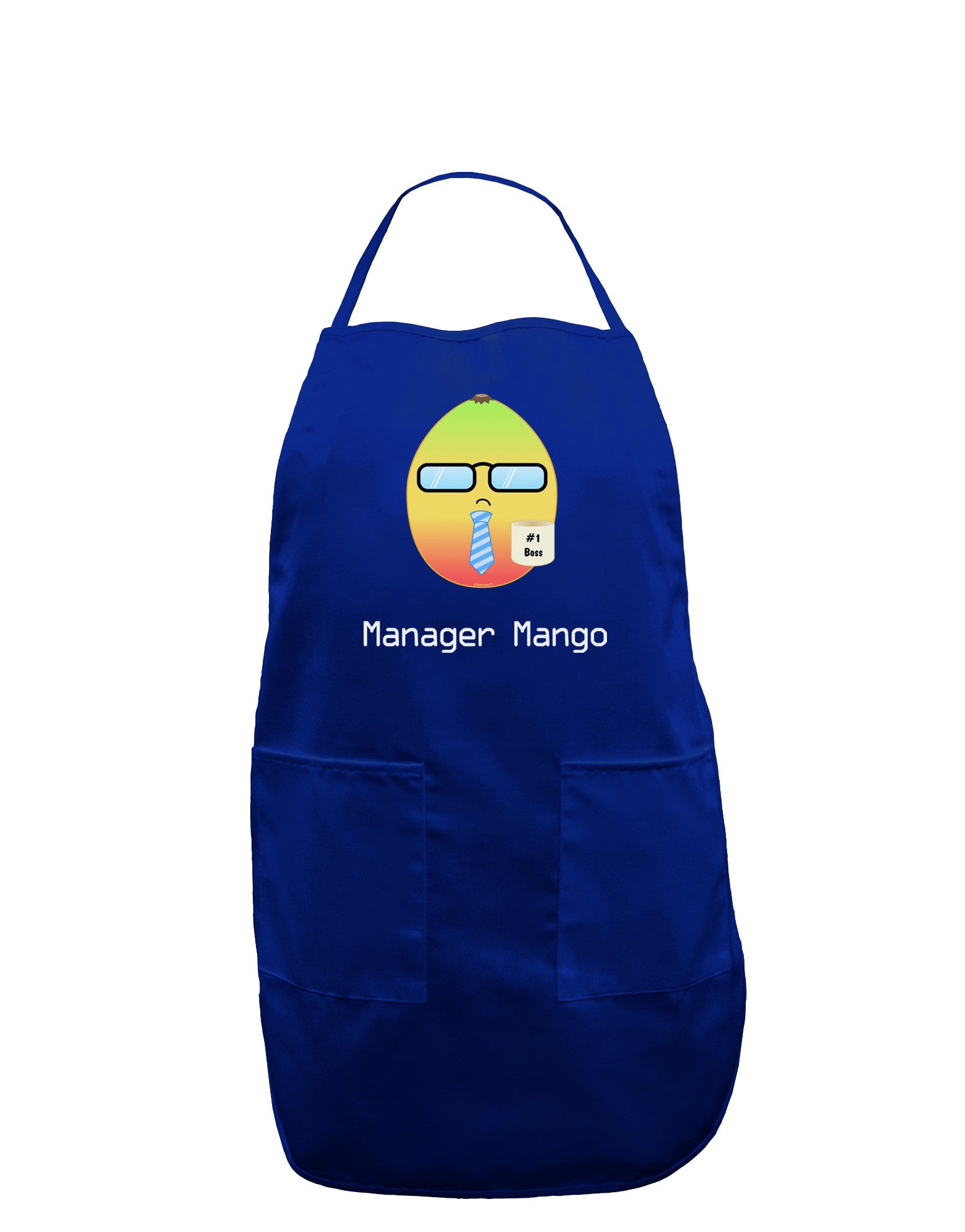 Manager Mango Text Dark Adult Apron-Bib Apron-TooLoud-Royal Blue-One-Size-Davson Sales