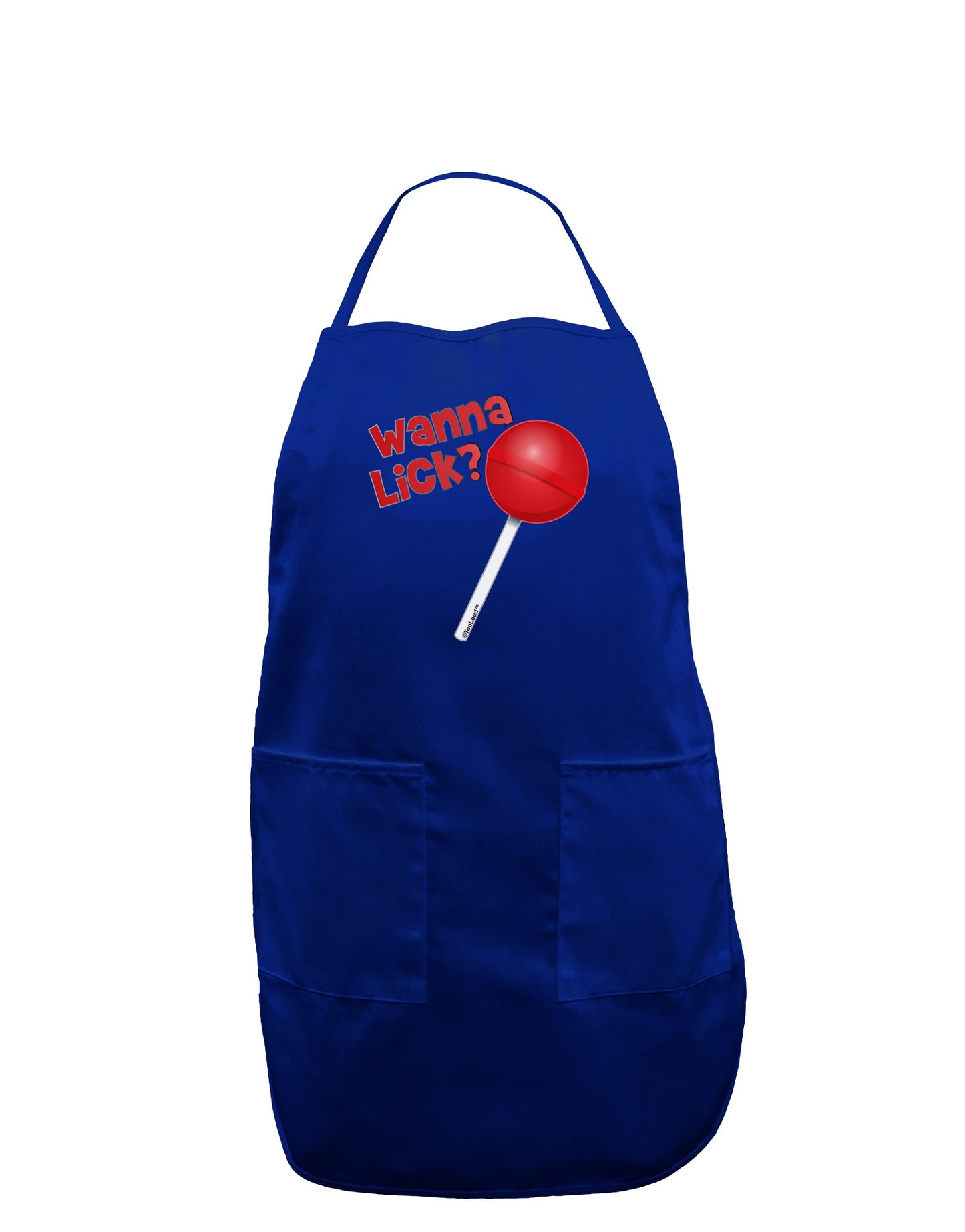 TooLoud Wanna Lick Lollipop Dark Adult Apron-Bib Apron-TooLoud-Royal Blue-One-Size-Davson Sales