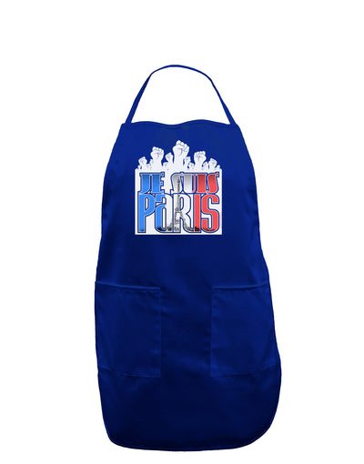 Je Suis Paris - Strong Dark Adult Apron by-Bib Apron-TooLoud-Royal Blue-One-Size-Davson Sales