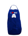 I Heart My - Cute Poodle Dog - White Dark Adult Apron by TooLoud-Bib Apron-TooLoud-Royal Blue-One-Size-Davson Sales