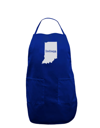 Indiana - United States Shape Dark Adult Apron-Bib Apron-TooLoud-Royal Blue-One-Size-Davson Sales