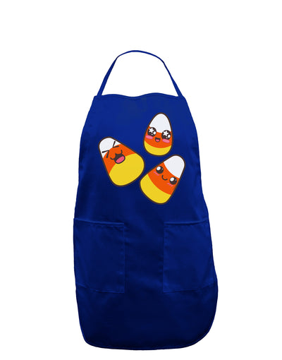 Cute Candy Corn Family Halloween Dark Adult Apron-Bib Apron-TooLoud-Royal Blue-One-Size-Davson Sales