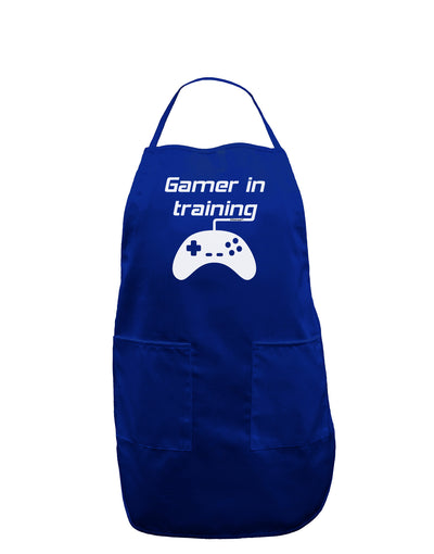 Gamer In Training BnW Dark Adult Apron-Bib Apron-TooLoud-Royal Blue-One-Size-Davson Sales