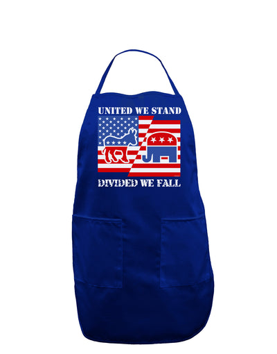 United We Stand Divided We Fall Dark Adult Apron-Bib Apron-TooLoud-Royal Blue-One-Size-Davson Sales