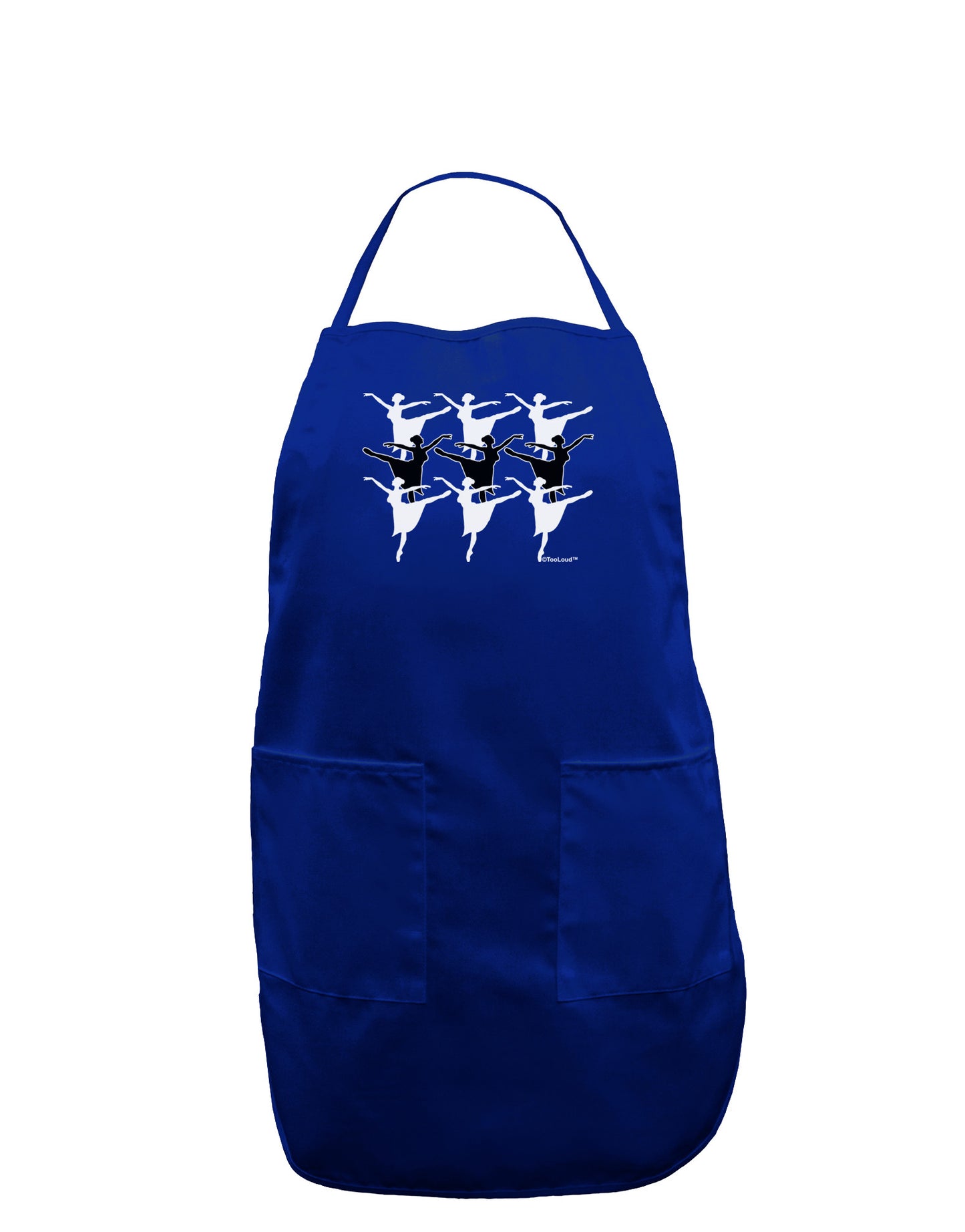 Nine Ladies Dancing Dark Adult Apron-Bib Apron-TooLoud-Royal Blue-One-Size-Davson Sales