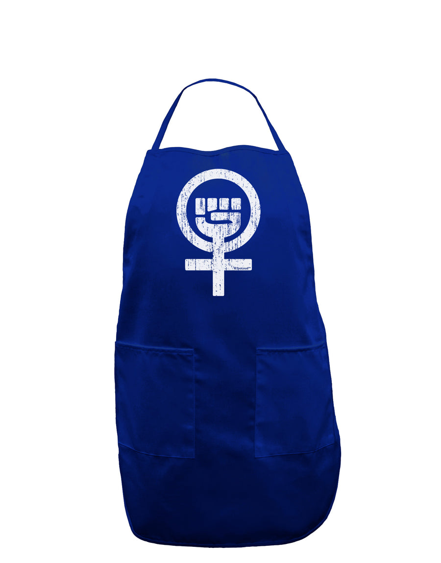 Distressed Feminism Symbol Dark Adult Apron-Bib Apron-TooLoud-Black-One-Size-Davson Sales