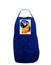 Brightly Colored Parrot Watercolor Dark Adult Apron-Bib Apron-TooLoud-Royal Blue-One-Size-Davson Sales