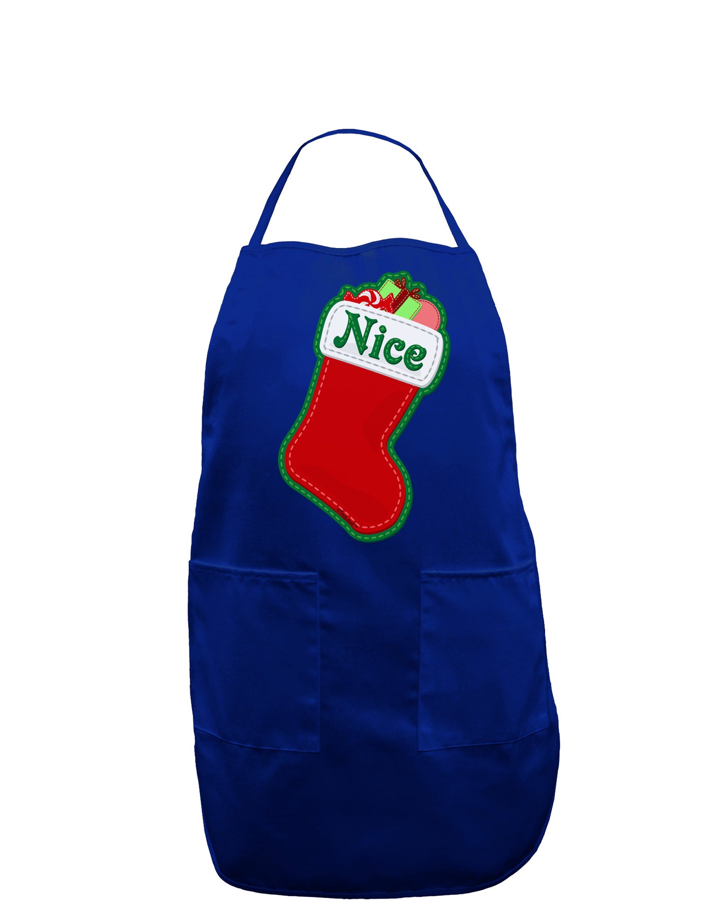 Nice Stocking Cute Christmas Dark Adult Apron-Bib Apron-TooLoud-Royal Blue-One-Size-Davson Sales