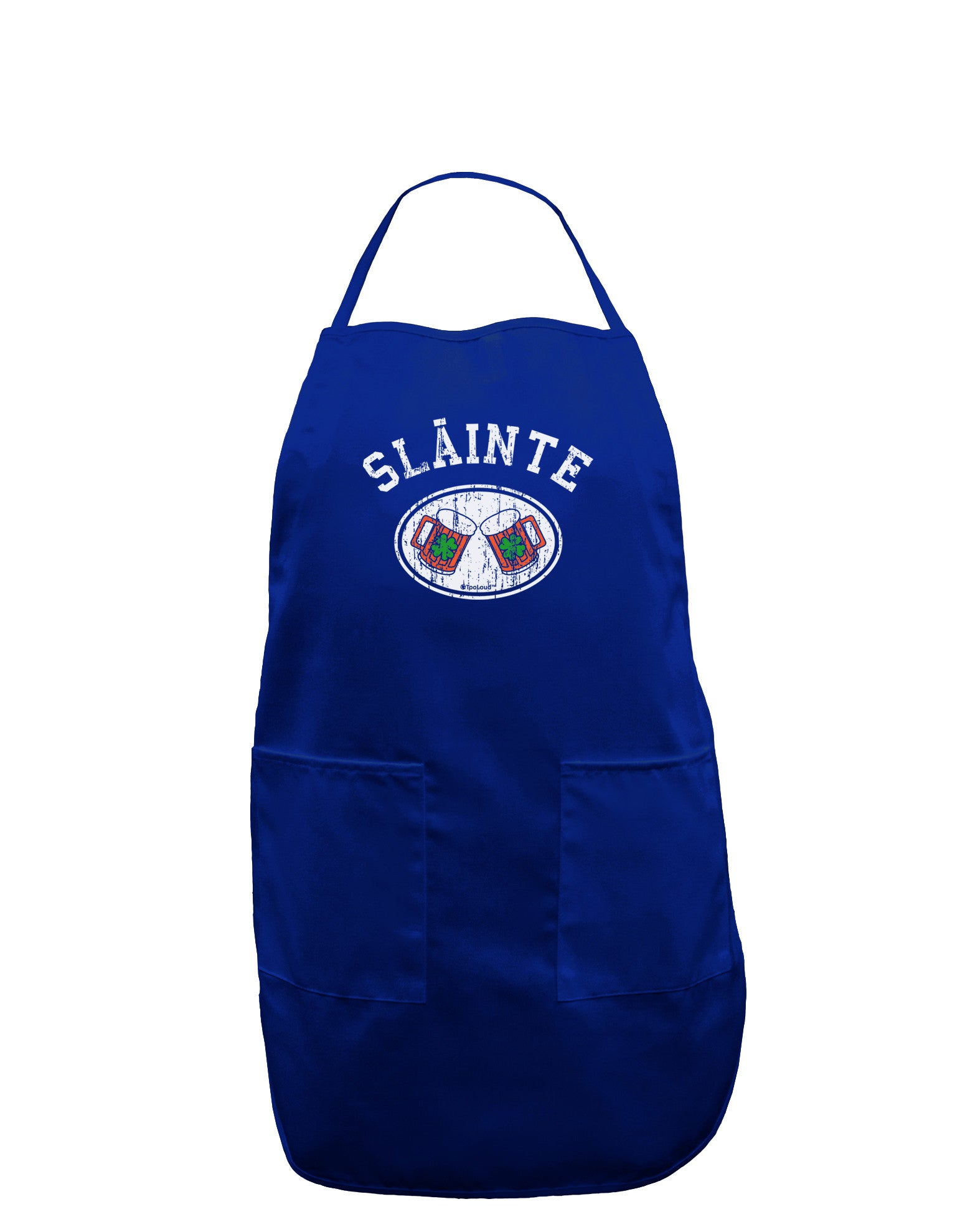 Slainte - St. Patrick's Day Irish Cheers Dark Adult Apron by TooLoud-Bib Apron-TooLoud-Royal Blue-One-Size-Davson Sales