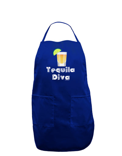 Tequila Diva - Cinco de Mayo Design Dark Adult Apron by TooLoud-Bib Apron-TooLoud-Royal Blue-One-Size-Davson Sales