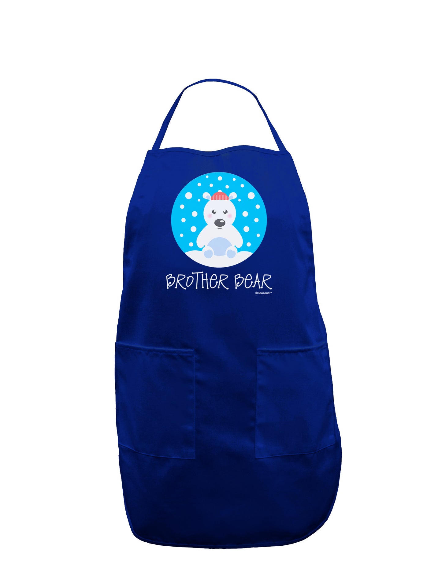 Matching Polar Bear Family - Brother Bear Dark Adult Apron by TooLoud-Bib Apron-TooLoud-Royal Blue-One-Size-Davson Sales
