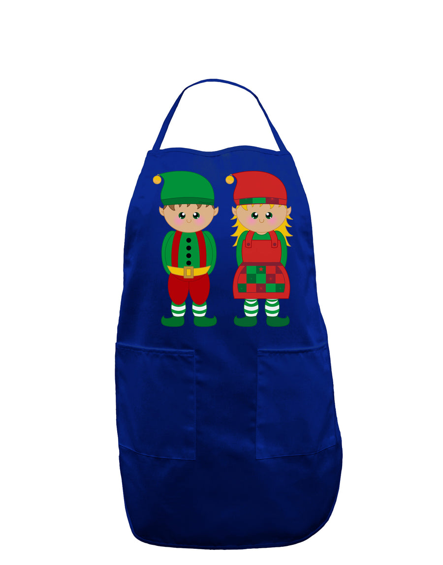 Cute Elf Couple Christmas Dark Adult Apron-Bib Apron-TooLoud-Black-One-Size-Davson Sales