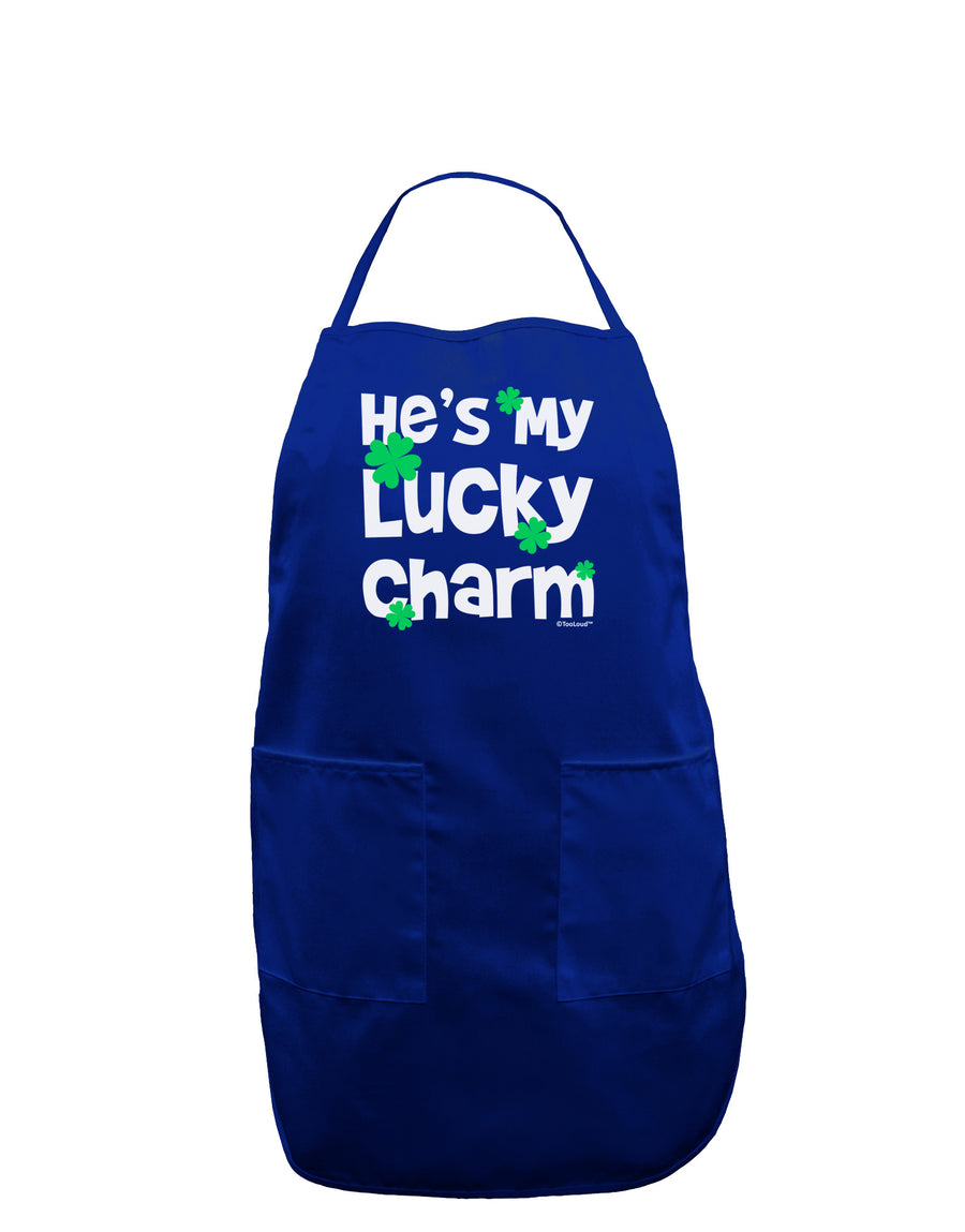 He's My Lucky Charm - Matching Couples Design Dark Adult Apron by TooLoud-Bib Apron-TooLoud-Black-One-Size-Davson Sales
