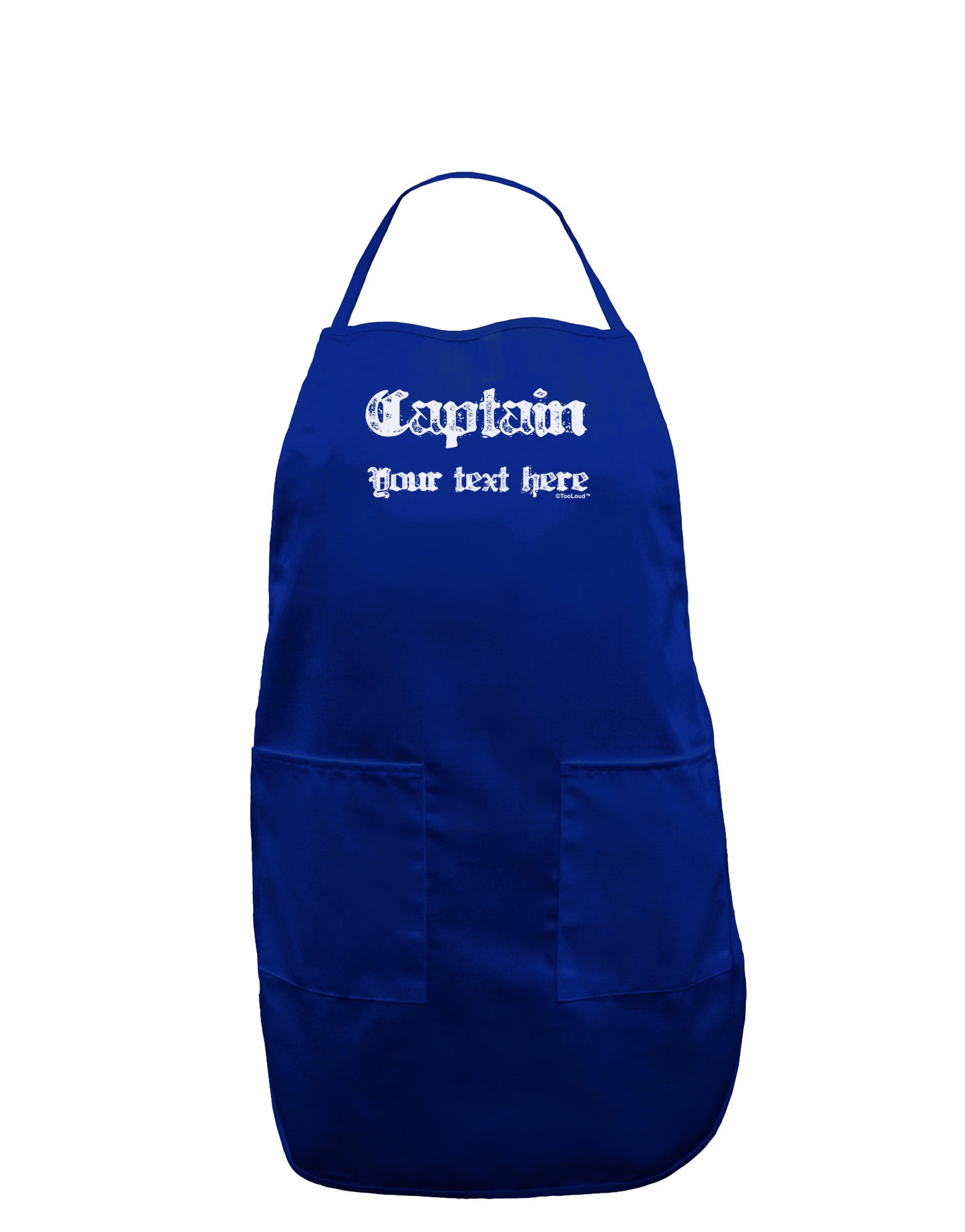 Personalized Captain Dark Adult Apron-Bib Apron-TooLoud-Royal Blue-One-Size-Davson Sales