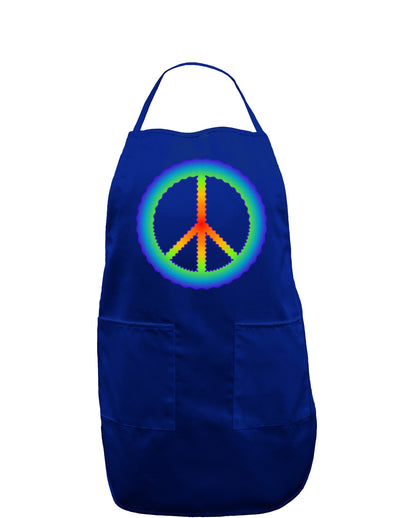 Halftone Peace Dark Adult Apron-Bib Apron-TooLoud-Royal Blue-One-Size-Davson Sales