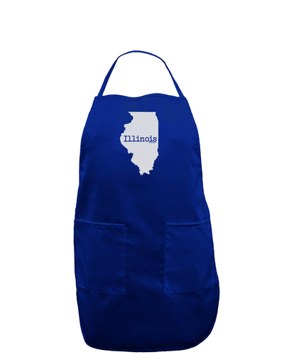 Illinois - United States Shape Dark Adult Apron by TooLoud-Bib Apron-TooLoud-Royal Blue-One-Size-Davson Sales