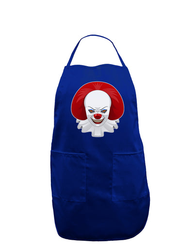 Scary Clown Face B - Halloween Dark Adult Apron-Bib Apron-TooLoud-Royal Blue-One-Size-Davson Sales