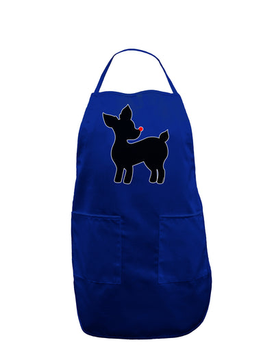 Cute Rudolph Silhouette - Christmas Dark Adult Apron by TooLoud-Bib Apron-TooLoud-Royal Blue-One-Size-Davson Sales