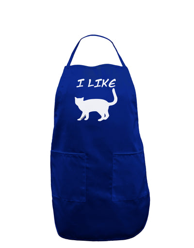 I Like Cat Silhouette Design Dark Adult Apron by TooLoud-Bib Apron-TooLoud-Royal Blue-One-Size-Davson Sales