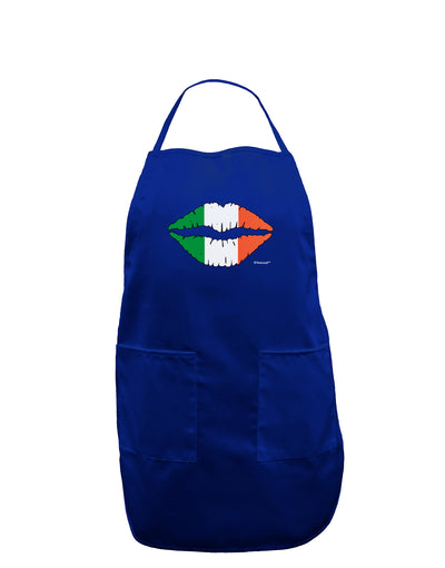 Irish Flag Kiss Dark Adult Apron by TooLoud-Bib Apron-TooLoud-Royal Blue-One-Size-Davson Sales