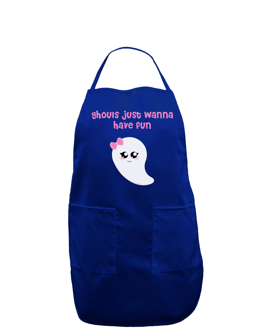 Ghouls Just Wanna Have Fun Cute Ghost - Halloween Dark Adult Apron-Bib Apron-TooLoud-Black-One-Size-Davson Sales