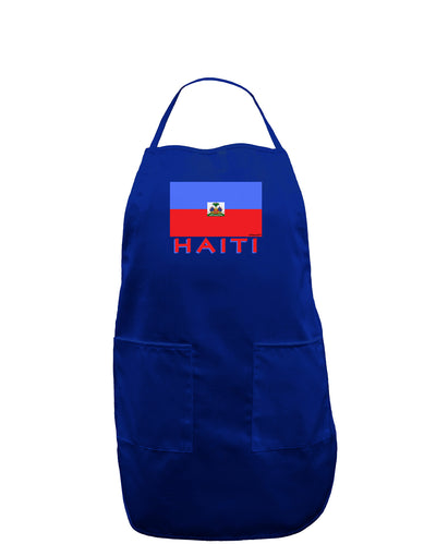 Haiti Flag Dark Dark Adult Apron-Bib Apron-TooLoud-Royal Blue-One-Size-Davson Sales