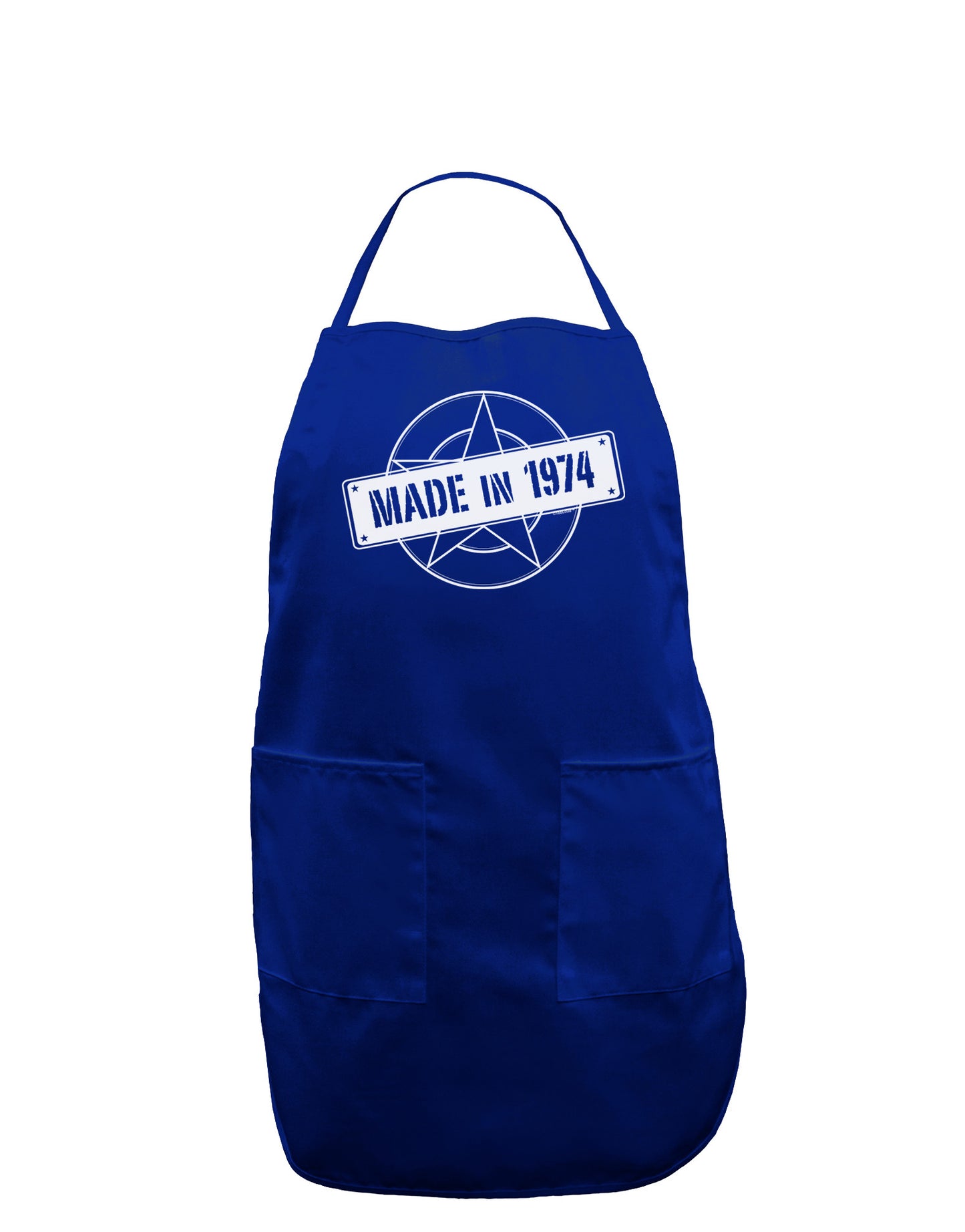 Made In Birth Year 1974 Dark Adult Apron-Bib Apron-TooLoud-Royal Blue-One-Size-Davson Sales