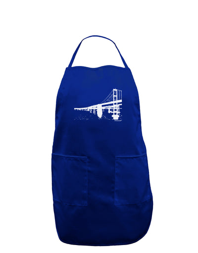 Bay Bridge Cutout Design Dark Adult Apron by TooLoud-Bib Apron-TooLoud-Royal Blue-One-Size-Davson Sales