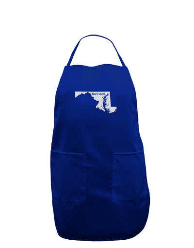 Maryland - United States Shape Dark Adult Apron by TooLoud-Bib Apron-TooLoud-Royal Blue-One-Size-Davson Sales