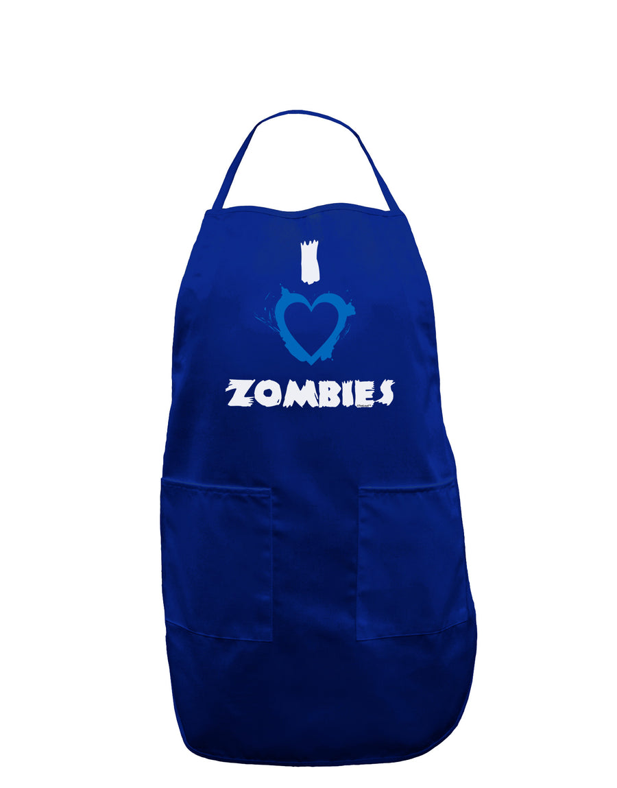 I Heart Zombies - Bloody Heart Blue Dark Adult Apron-Bib Apron-TooLoud-Black-One-Size-Davson Sales