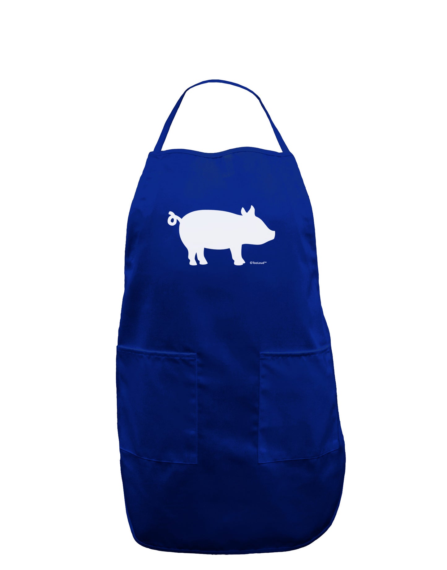 Pig Silhouette Design Dark Adult Apron by TooLoud-Bib Apron-TooLoud-Royal Blue-One-Size-Davson Sales