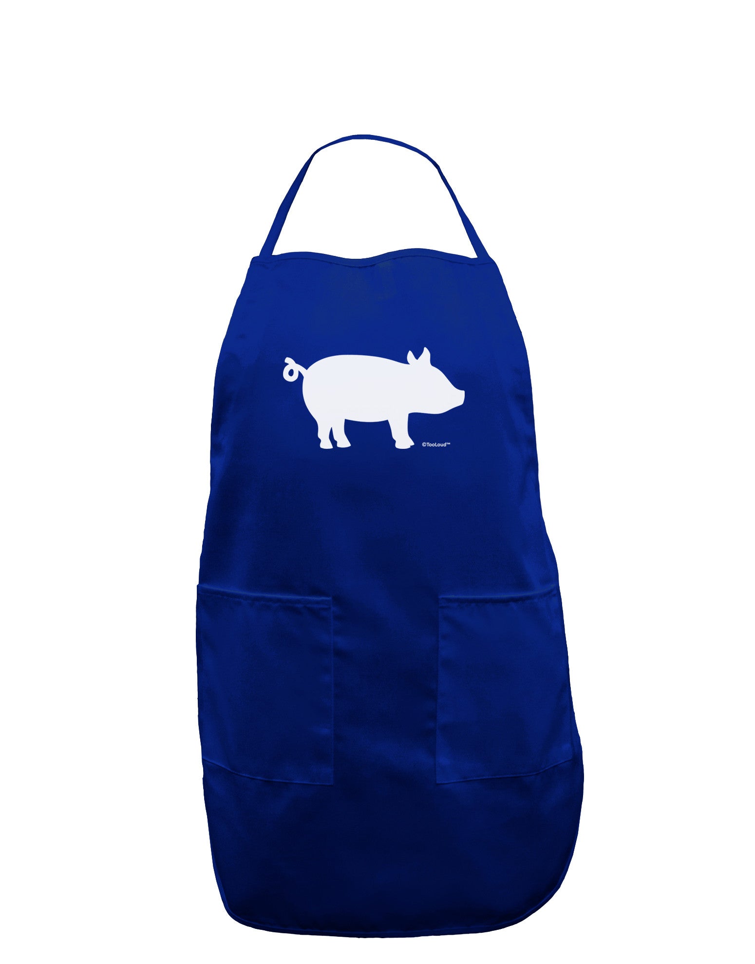 Pig Silhouette Design Dark Adult Apron by TooLoud-Bib Apron-TooLoud-Royal Blue-One-Size-Davson Sales