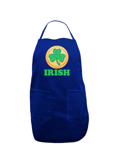 Shamrock Button - Irish Dark Adult Apron by TooLoud-Bib Apron-TooLoud-Royal Blue-One-Size-Davson Sales