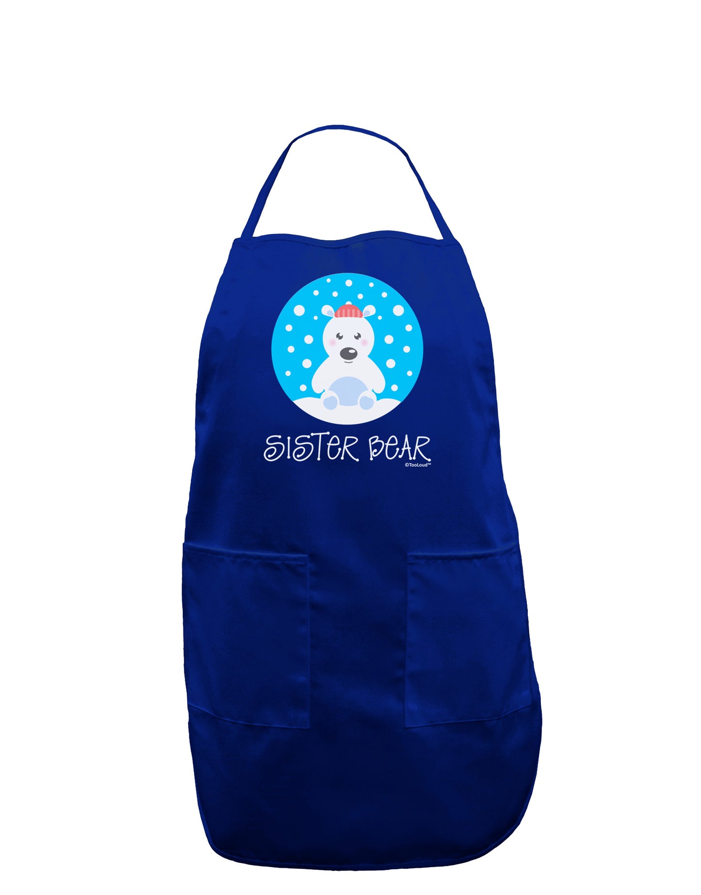 Matching Polar Bear Family - Sister Bear Dark Adult Apron by TooLoud-Bib Apron-TooLoud-Royal Blue-One-Size-Davson Sales